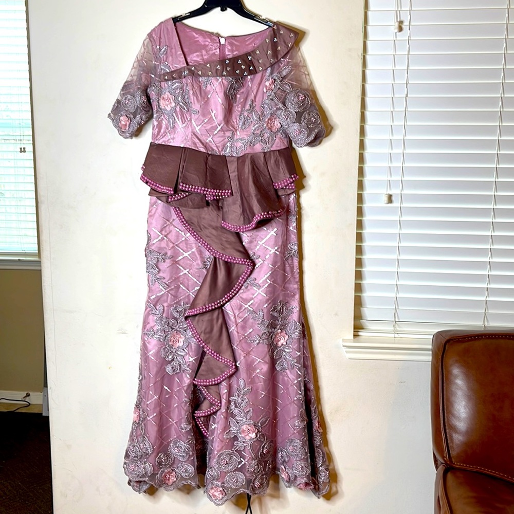 Stoned and beaded African lace dress